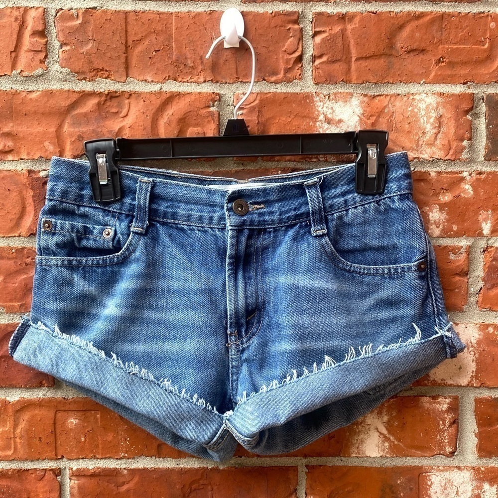 Levi's 505 Womens 27 Cheeky Cutoff Blue Jeans Shorts
